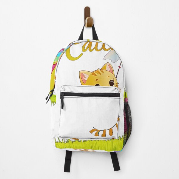 Item preview, Catch The Happy Cute Kitten Rainbow Kite T-Shirt designed and sold by MerchWSzpilkach.