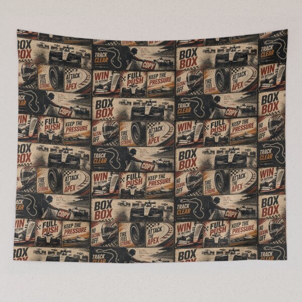 Item preview, Vintage Pit Radio F1 Grand Prix Racing Poster 2 designed and sold by PlanetEye Designs.
