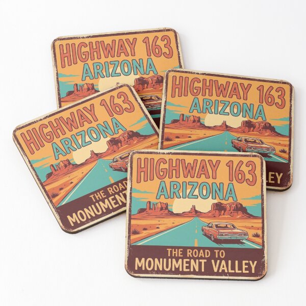 Item preview, Highway 163 Arizona – Road to Monument Valley Vintage Travel Design designed and sold by VladisWorld.