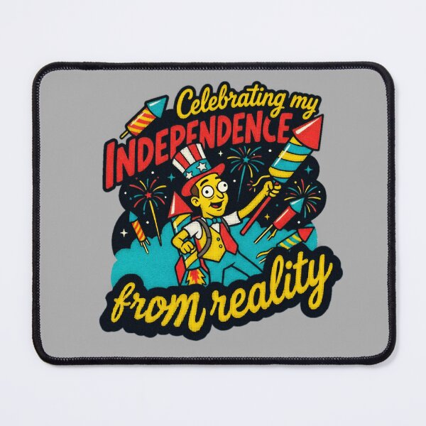 Item preview, Celebrating My Independence From Reality 4th Of July Graphic  — Funny Patriotic Dark Humor Summer  designed and sold by SkTee2k.