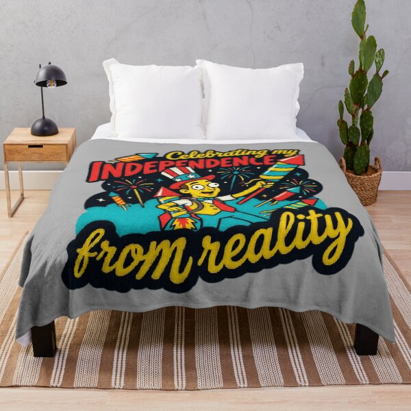 Item preview, Celebrating My Independence From Reality 4th Of July Graphic  — Funny Patriotic Dark Humor Summer  designed and sold by SkTee2k.