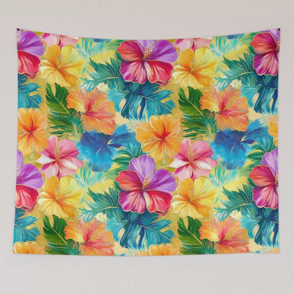 Item preview, Tropical Hawaiian Island-Style Colorful 'Aloha' Floral Pattern designed and sold by DEC02.