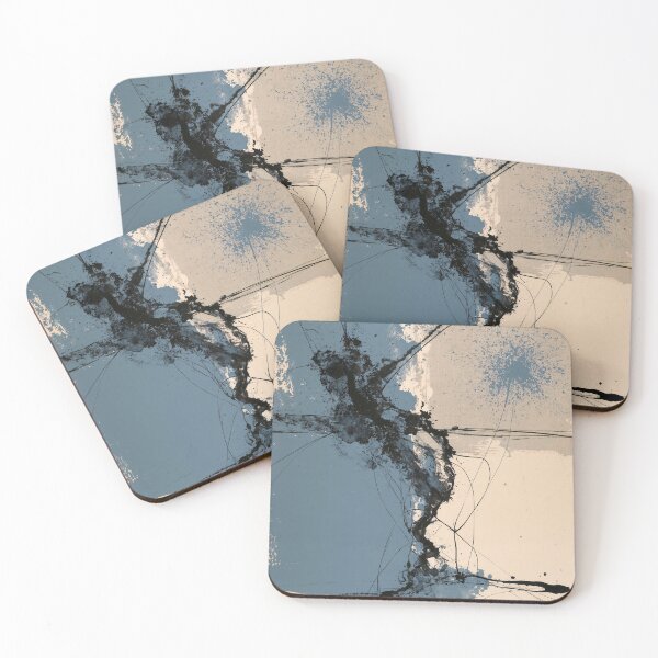 Item preview, Abstract Textured Blue Palette No. 25 - Ebony Surge in Azure designed and sold by SlowRegardArt.