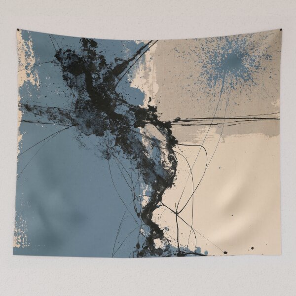 Item preview, Abstract Textured Blue Palette No. 25 - Ebony Surge in Azure designed and sold by SlowRegardArt.