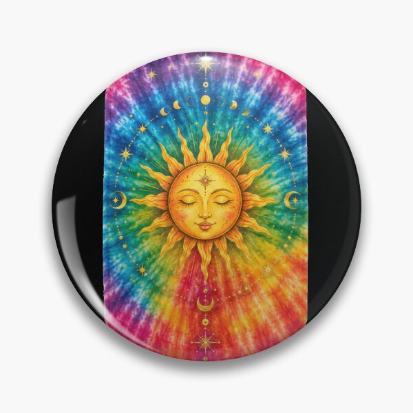 Item preview, Tie Dye Celestial Sun Face Art designed and sold by jgvisualarts.