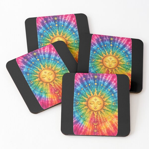 Item preview, Tie Dye Celestial Sun Face Art designed and sold by jgvisualarts.
