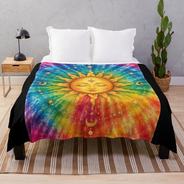 Item preview, Tie Dye Celestial Sun Face Art designed and sold by jgvisualarts.
