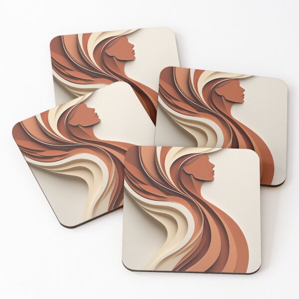 Item preview, Fluid Hair Tridimensional Relief Beige Poster designed and sold by EnmarcArt.
