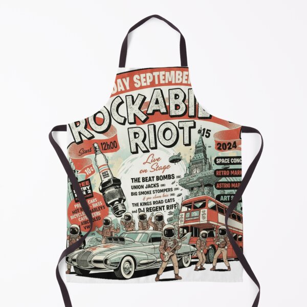 Item preview, Rockabilly Riot Retro Festival Poster T-Shirt | Vintage Hot Rod Rock and Roll Space Age Design designed and sold by ObsidianUruk.