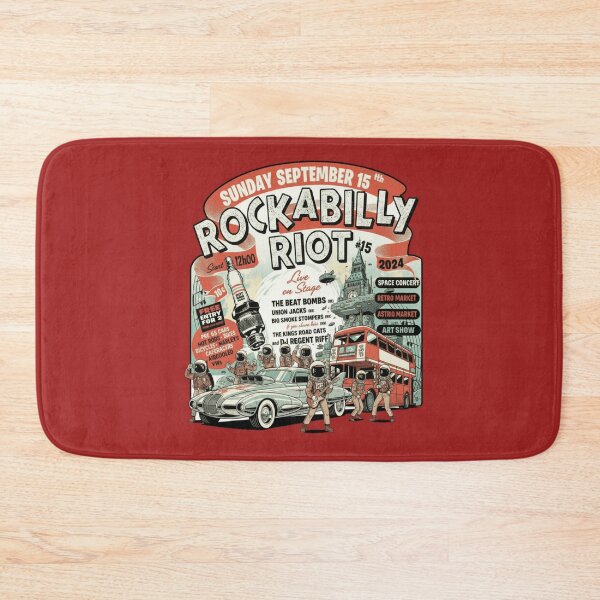 Item preview, Rockabilly Riot Retro Festival Poster T-Shirt | Vintage Hot Rod Rock and Roll Space Age Design designed and sold by ObsidianUruk.