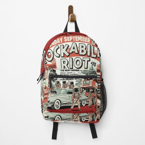 Item preview, Rockabilly Riot Retro Festival Poster T-Shirt | Vintage Hot Rod Rock and Roll Space Age Design designed and sold by ObsidianUruk.