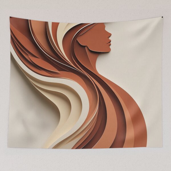 Item preview, Fluid Hair Tridimensional Relief Beige Poster designed and sold by EnmarcArt.