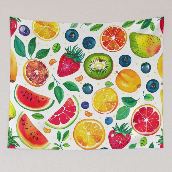 Item preview, Tropical Colorful And Vibrant Fruit Pattern With Leaves designed and sold by DEC02.