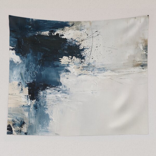 Item preview, Abstract Textured Blue Palette No. 26 - Obsidian Flow into Silence designed and sold by SlowRegardArt.