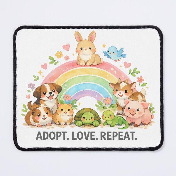 Item preview, Adopt Love Repeat Rainbow Animal Rescue designed and sold by Dresut.