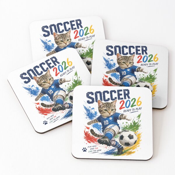 Item preview, Soccer 2026 Ready to Play Cat designed and sold by yasmh.