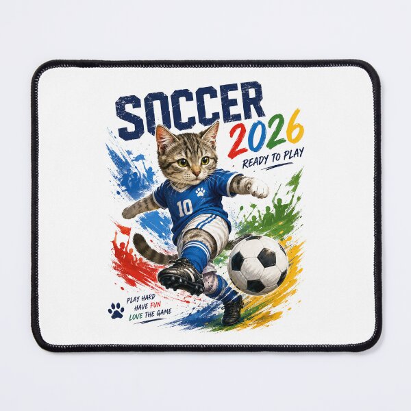 Item preview, Soccer 2026 Ready to Play Cat designed and sold by yasmh.
