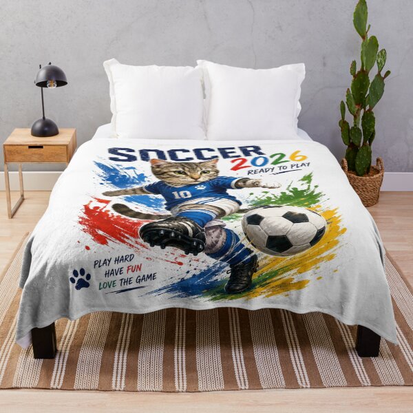 Item preview, Soccer 2026 Ready to Play Cat designed and sold by yasmh.