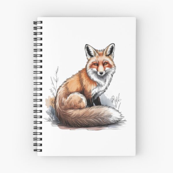 Item preview, Majestic Red Fox Watercolor with Thick Tail on Black Background designed and sold by SharpAura25.