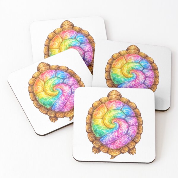 Item preview, Rainbow Spiral Turtle Shell Art designed and sold by jgvisualarts.