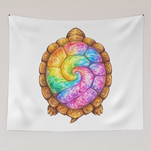 Item preview, Rainbow Spiral Turtle Shell Art designed and sold by jgvisualarts.