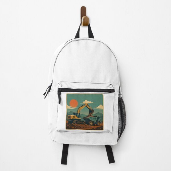 Item preview, Vintage Excavator and Dump Truck Earthmoving Construction Retro Design designed and sold by kakmi-art.