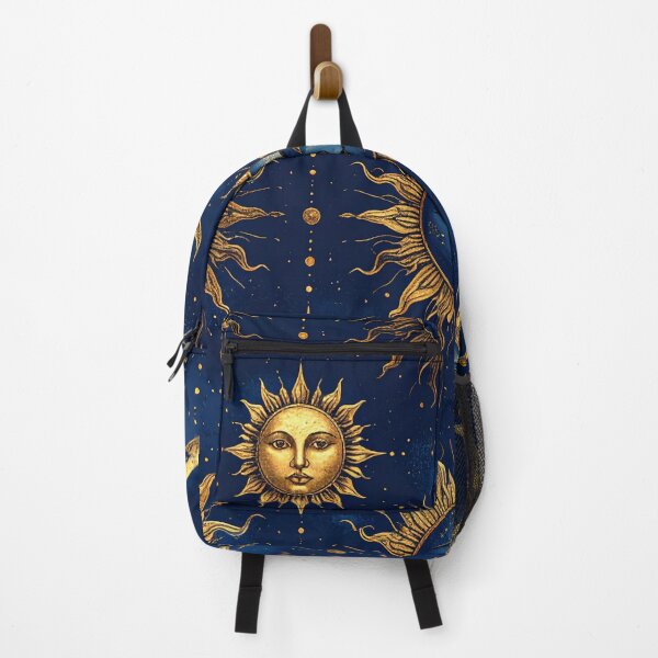 Item preview, Celestial Sun Moon Face Midnight Blue Gold Seamless Pattern designed and sold by Grainwork.