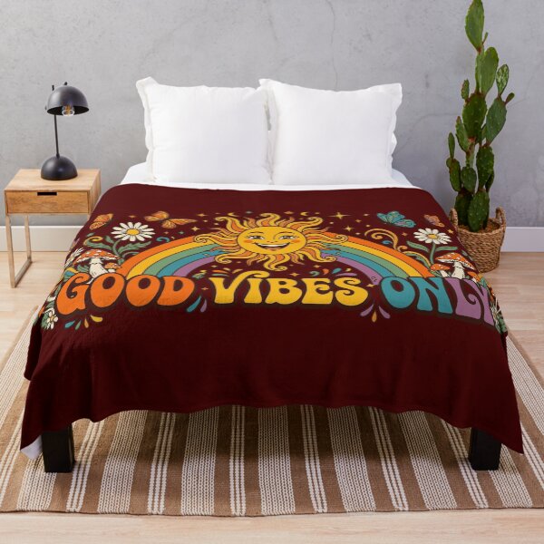 Item preview, Retro Good Vibes Only Hippie Sun and Rainbow Design designed and sold by Far Out Goods.