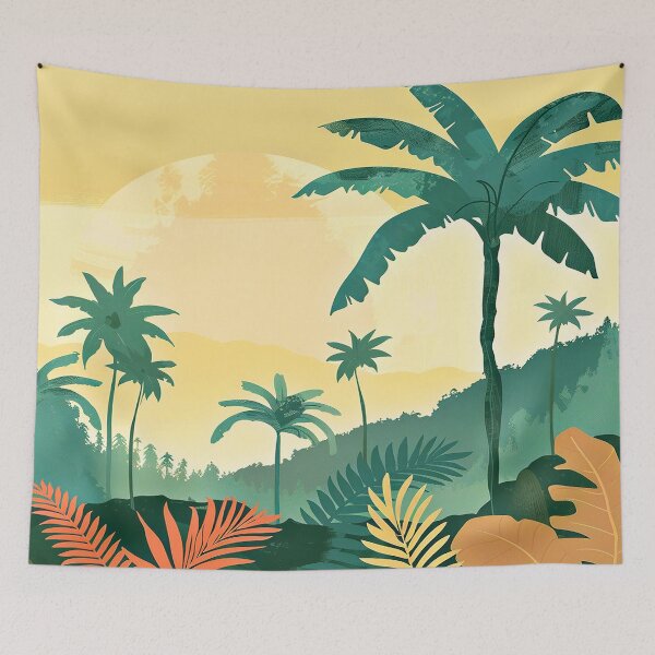 Item preview, Palm Trees And Tropical Leaves Digital Art designed and sold by DEC02.