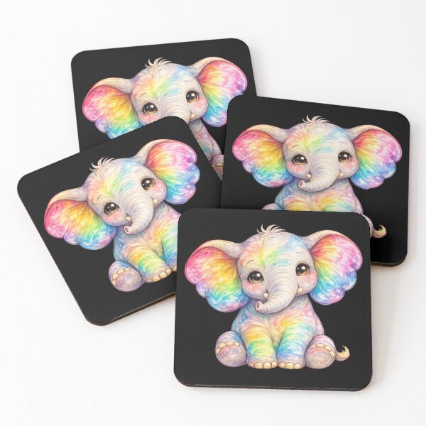 Item preview, Rainbow Baby Elephant Cute Watercolor designed and sold by jgvisualarts.