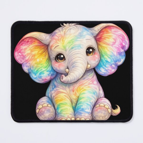 Item preview, Rainbow Baby Elephant Cute Watercolor designed and sold by jgvisualarts.