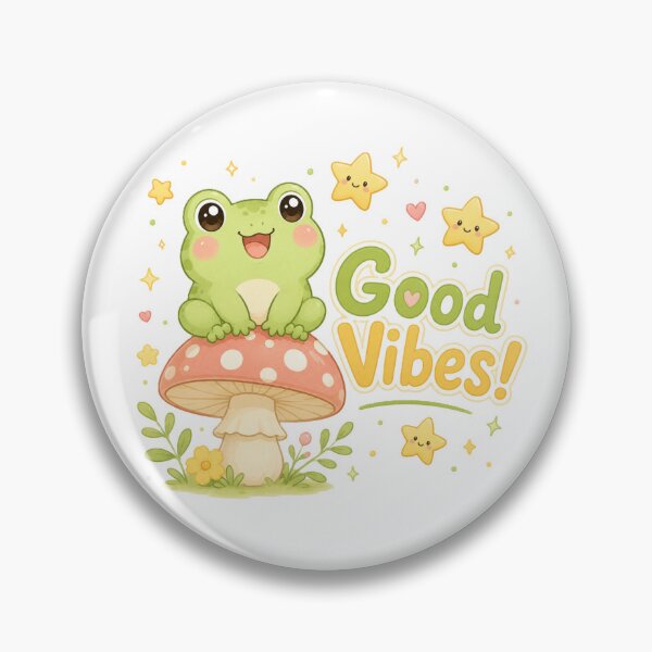 Item preview, Good Vibes Cute Frog Mushroom Stars Kawaii Design designed and sold by Sharlo Shop.