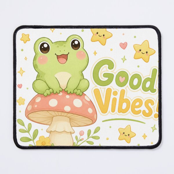 Item preview, Good Vibes Cute Frog Mushroom Stars Kawaii Design designed and sold by Sharlo Shop.