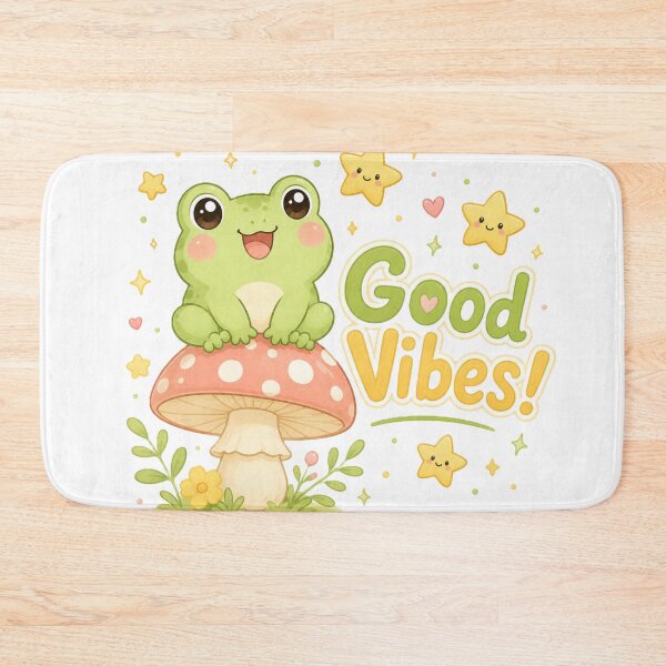 Item preview, Good Vibes Cute Frog Mushroom Stars Kawaii Design designed and sold by Sharlo Shop.