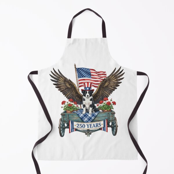Item preview, Border Collie Dog with Wings and American Flag - Patriotic 250 Years Milestone Emblem designed and sold by The Real Life Symphony.