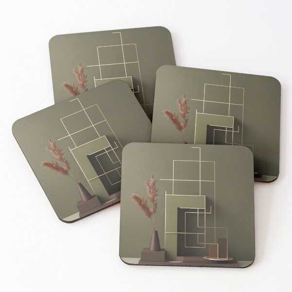 Item preview, Olive Green Architectural Geometric Still Poster designed and sold by EnmarcArt.
