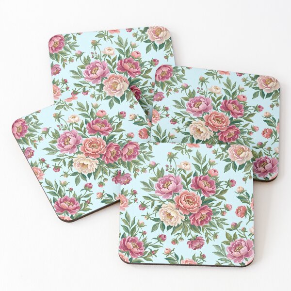 Item preview, Romantic Cottagecore Pink Peony Watercolor Pattern – Floral Garden Design designed and sold by 21 Tulips.