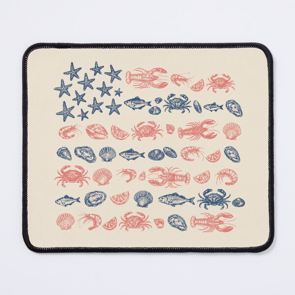 Item preview, Coastal Seafood Flag Vintage Beach Town designed and sold by POD DYNASTY.