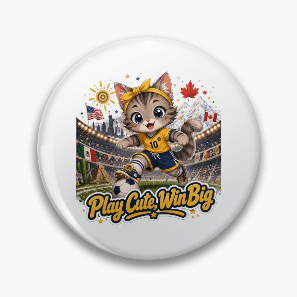 Item preview, Play Cute Win Big Soccer Cat 2026 designed and sold by yasmh.