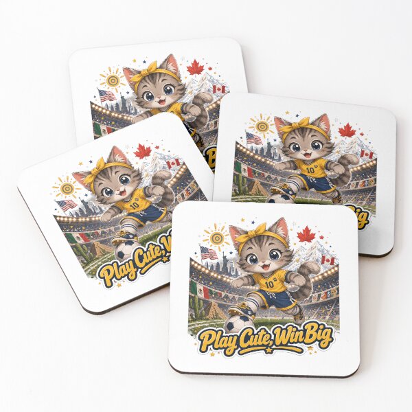 Item preview, Play Cute Win Big Soccer Cat 2026 designed and sold by yasmh.
