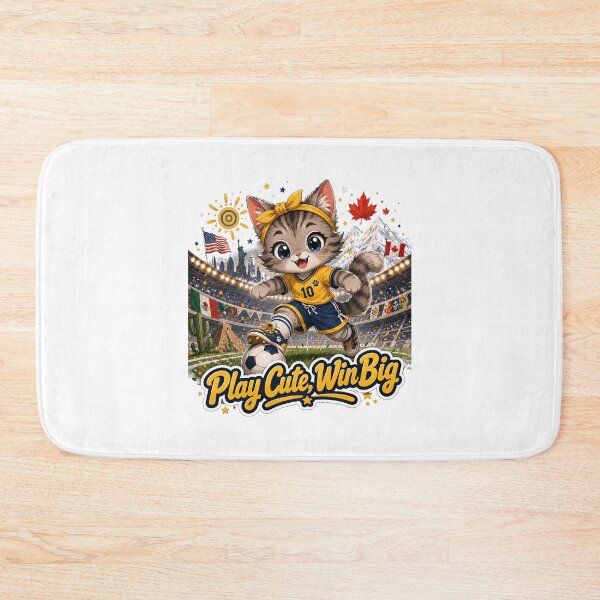 Item preview, Play Cute Win Big Soccer Cat 2026 designed and sold by yasmh.