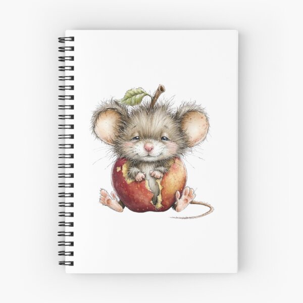 Item preview, Cute and Fluffy Mouse Emerging from a Red Apple (Watercolor Style) designed and sold by SharpAura25.