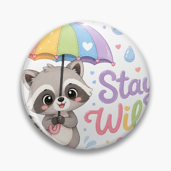 Item preview, Stay Wild Cute Raccoon Rainbow Umbrella Raindrop Design designed and sold by Sharlo Shop.