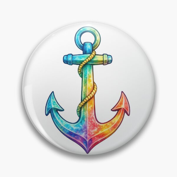Item preview, Rainbow Watercolor Anchor with Rope designed and sold by jgvisualarts.