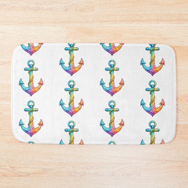 Item preview, Rainbow Watercolor Anchor with Rope designed and sold by jgvisualarts.