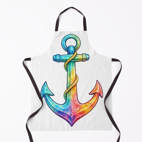 Item preview, Rainbow Watercolor Anchor with Rope designed and sold by jgvisualarts.