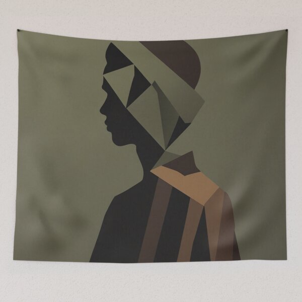 Item preview, Minimalist Geometric Face Earth Tones Poster designed and sold by EnmarcArt.