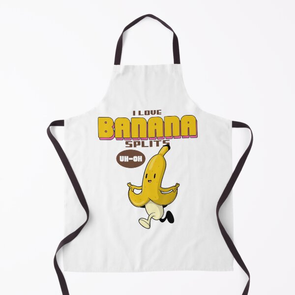Item preview, Funny Cartoon Pun Design of a Banana Running Away upon hearing the  Quote "I LOVE BANANA SPLITS" the banana says "UH-OH" designed and sold by MKTreasures.