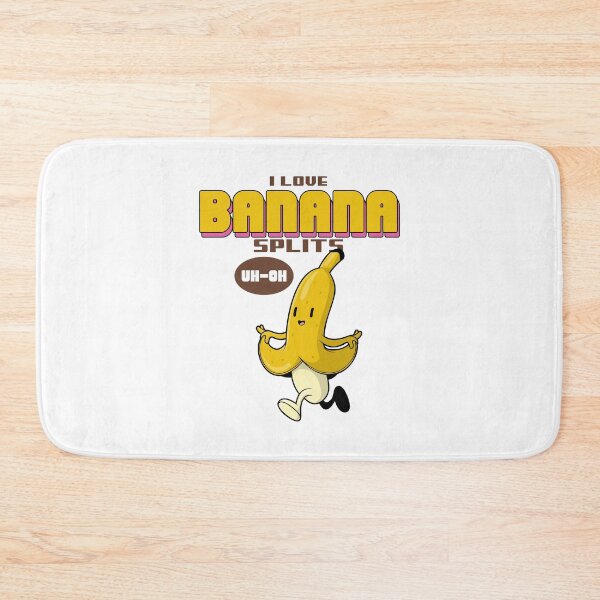 Item preview, Funny Cartoon Pun Design of a Banana Running Away upon hearing the  Quote "I LOVE BANANA SPLITS" the banana says "UH-OH" designed and sold by MKTreasures.