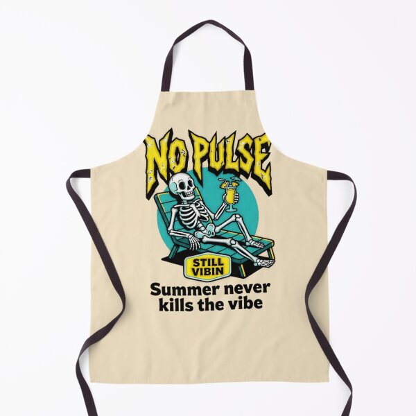 Item preview, No Pulse Still Vibin Summer Never Kills The Vibe Skeleton Graphic — Funny Dark Humor Summer Beach designed and sold by SkTee2k.